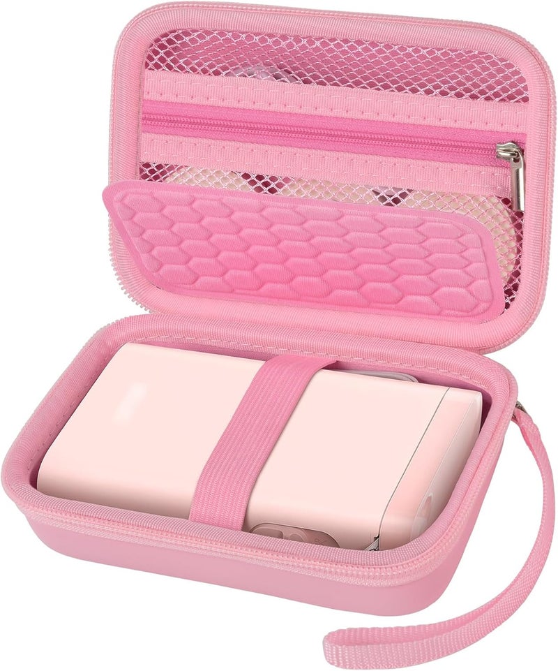 Comecase Case Compatible with Nelko P21/ for Phomemo D30 D35 Label Maker Machine, for JADENS D11/ for SUPVAN Mini Labeler Sticker, Labler Maker Storage for Tape&Accessories - Pink - Image 1